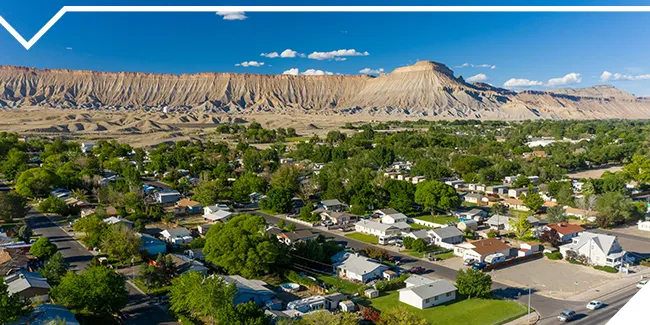 Grand Junction Colorado with Mountain in the Back