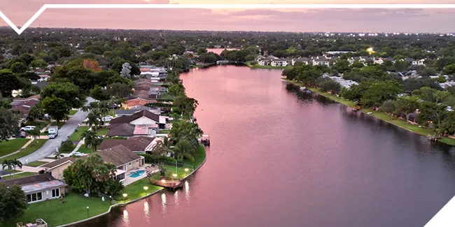 Tampa neighborhood at sunrise